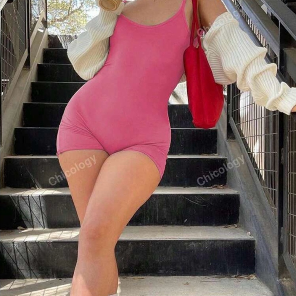 Pink Sleeveless Bodysuit
